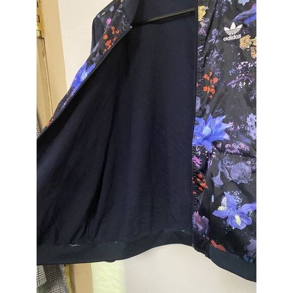 Adidas Floral Satin Bomber Jacket 11-12 Youth Girls Medium Multicolored READ - Picture 16 of 16